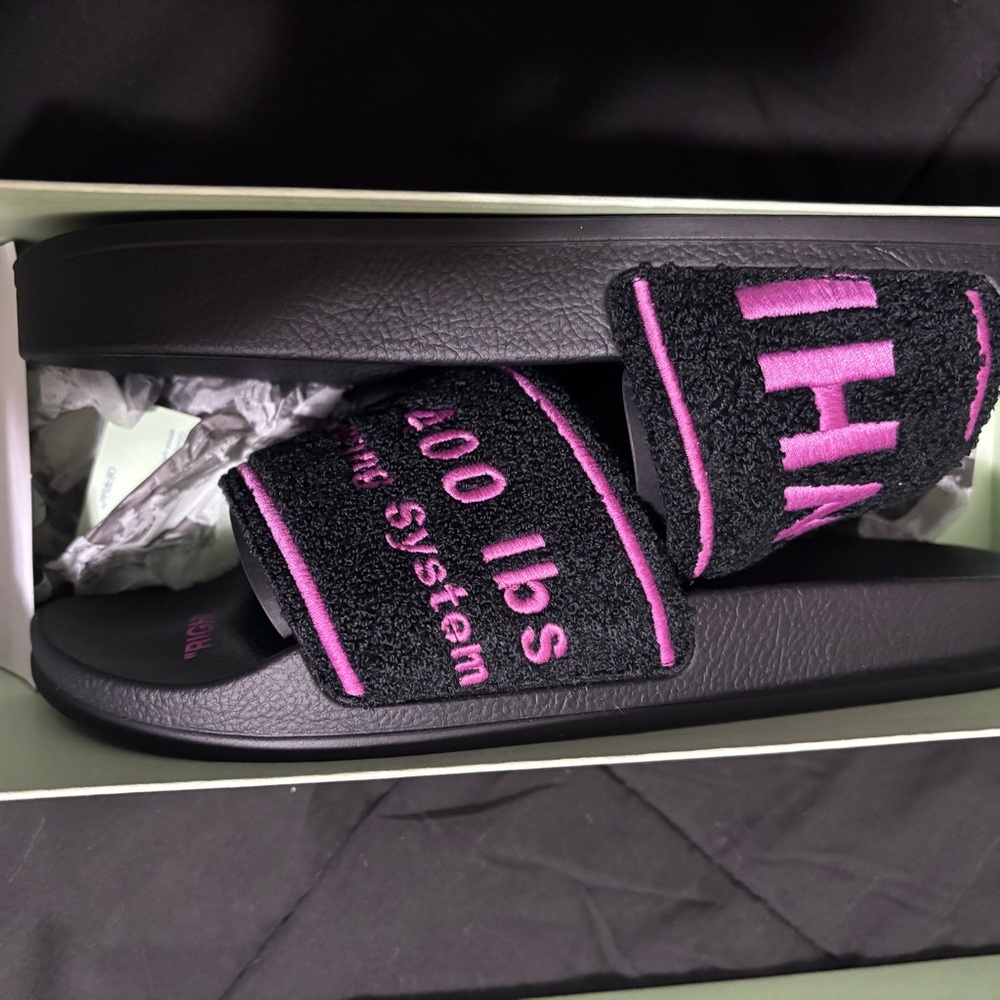 Off-White Black and Pink Slides